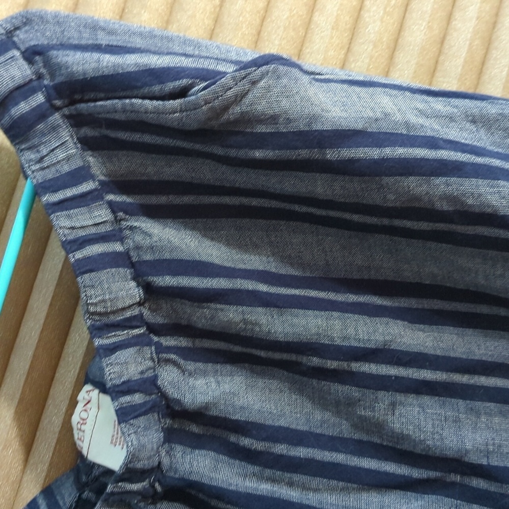 Morona striped drawstring linen Beach easy pants XL - Picture 3 of 4